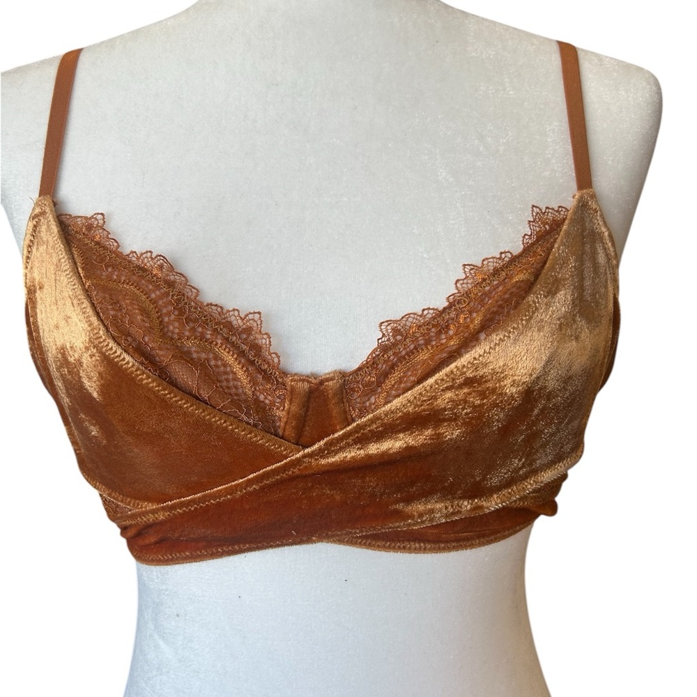 FREE PEOPLE intimately Aurora Longline Underwire Bra In Copper NWOT
